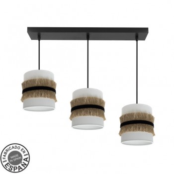Distribuidor - Lâmpadas Diversas | Lâmpadas Modernas | REGLETA ANGOLA 3XE27 NEGRO/BLANCO-YUTE REGX60X16CM Ref: 227193101